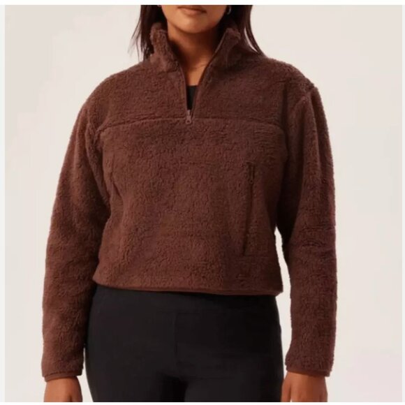 GIRLFRIEND COLLECTIVE Half-Zip Fleece - Small - Color: Teddy - Picture 6 of 6